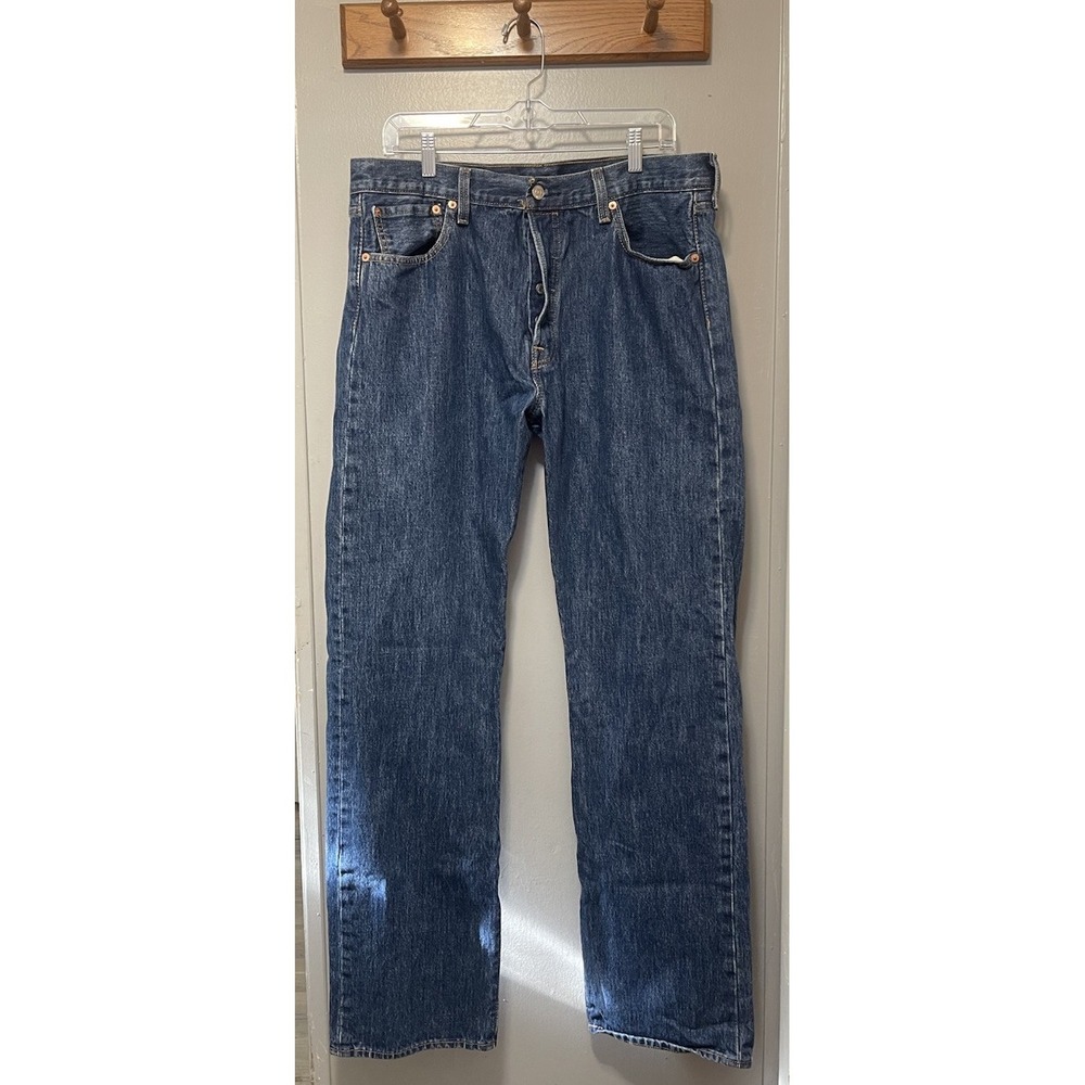 Levis 501 Jeans Straight Leg Button Fly Med Stonewash 36x34. NWOT